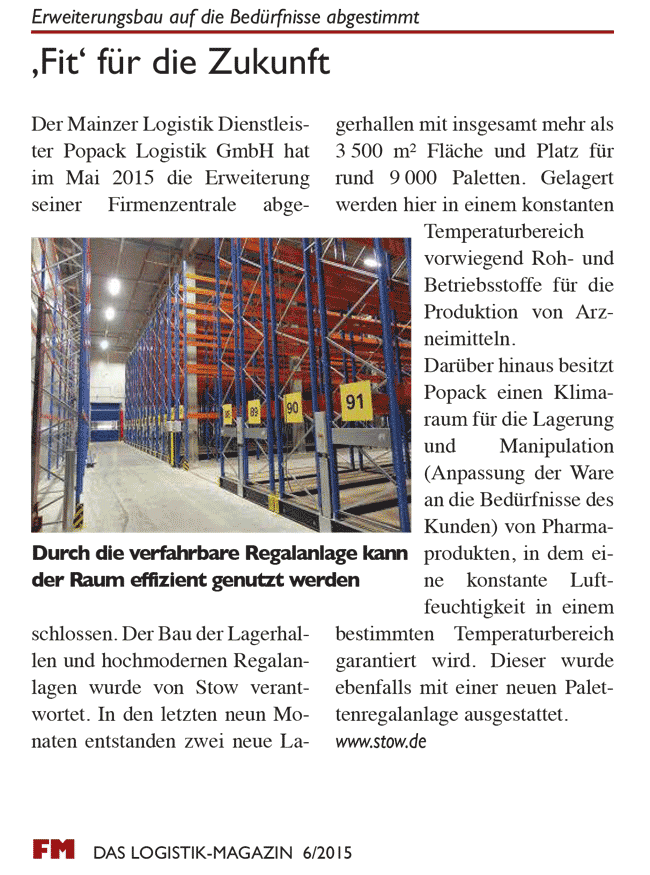 Logistik Dienstleiter Popack Logistik GmbH