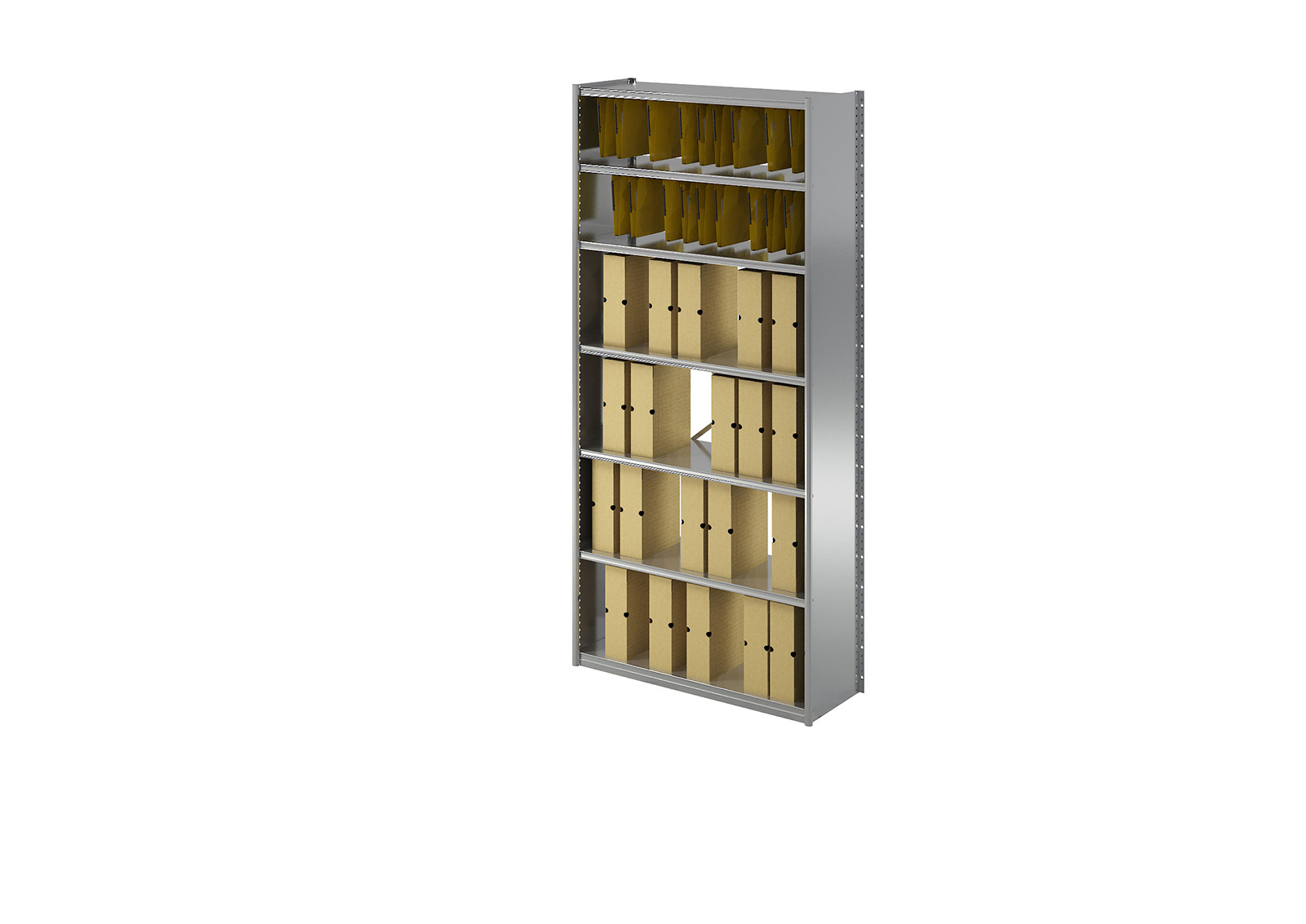 Metal shelving for archiving