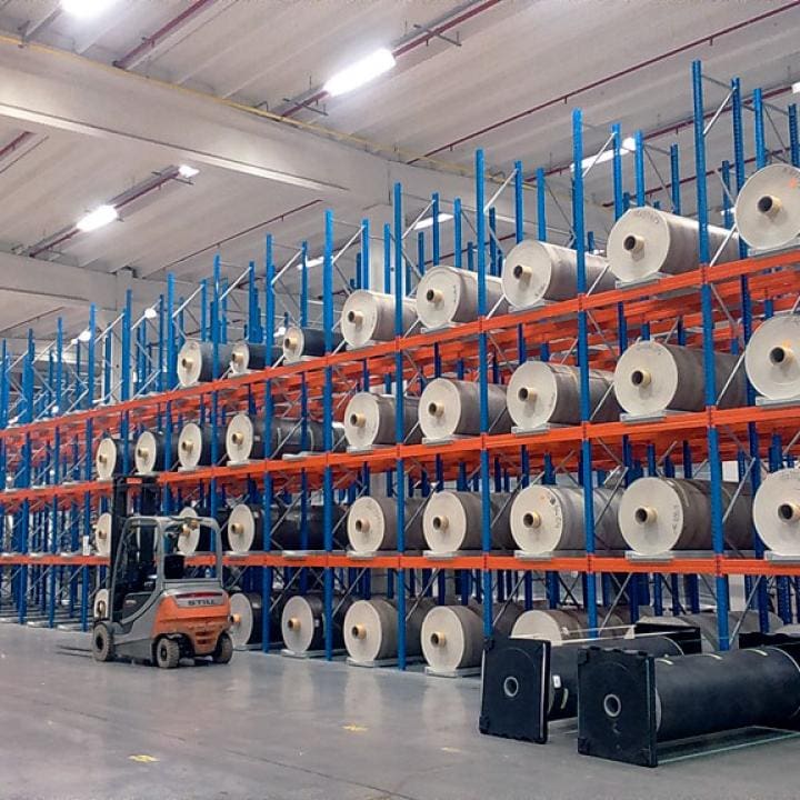 stow storage of fragile rolls in cradles